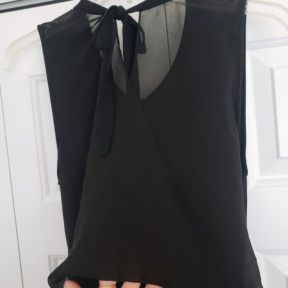 Signature 8 Black Jumpsuit Sleeveless Sheer Back Small - Picture 10 of 12